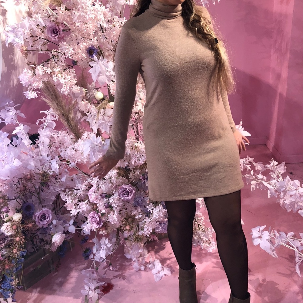 Zara beige sweater dress